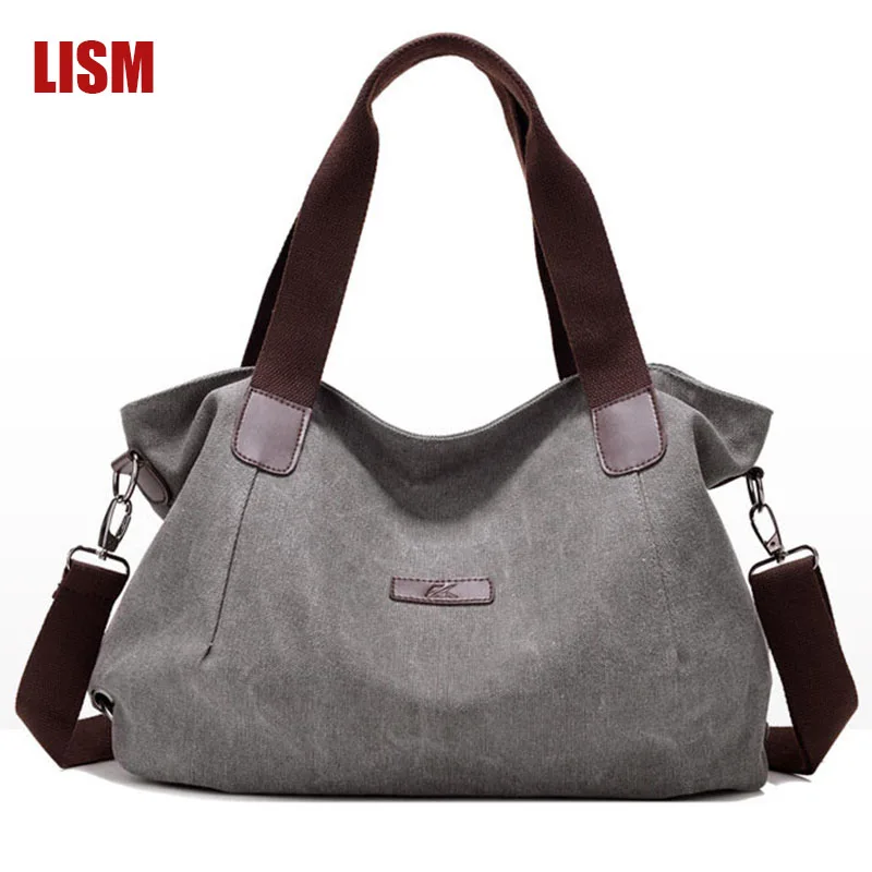 

Luxury PU Portable Canvas Bag Premium Canvas Shoulder Bags Large Capacity Cloth Fashion Canvas Bag 2019 Explosion
