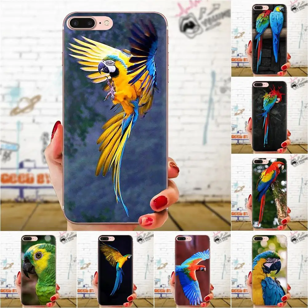 Мягкий чехол с забавным попугаем синего цвета для Samsung Galaxy Note 8 9 10 Pro S4 S5 S6 S7 S8 S9 S10 S11