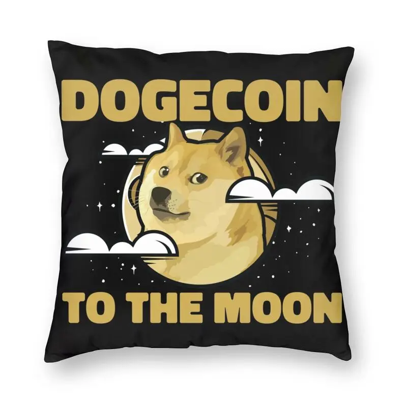 

Luxury Dogecoin To The Moon Throw Pillow Case Decoration Custom BTC Cryptocurrency Cushion Cover 40x40cm Pillowcover for Sofa