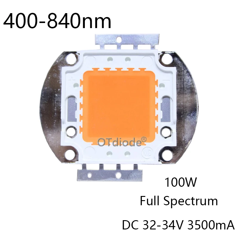 400nm-840nm полный спектр светильник для выращивания 1 Вт 3 Вт 10 Вт 20 Вт 30 Вт 50 Вт 100 Вт высокомощный светодиодный COB бисер 45mil Bridgelux чип для выращивания растений