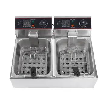 

Frying Pan EU/AU Plug Commercial Professional 12L Stainless Steel Double DeepTank Electric Fryer Machine