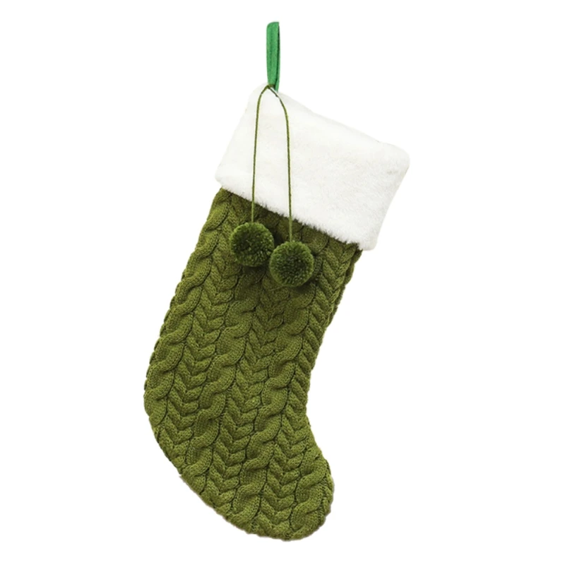 

Knitted Christmas Stockings Gift Holder Xmas Tree Hanging Ornaments Decorations For Family Holiday Season Decor