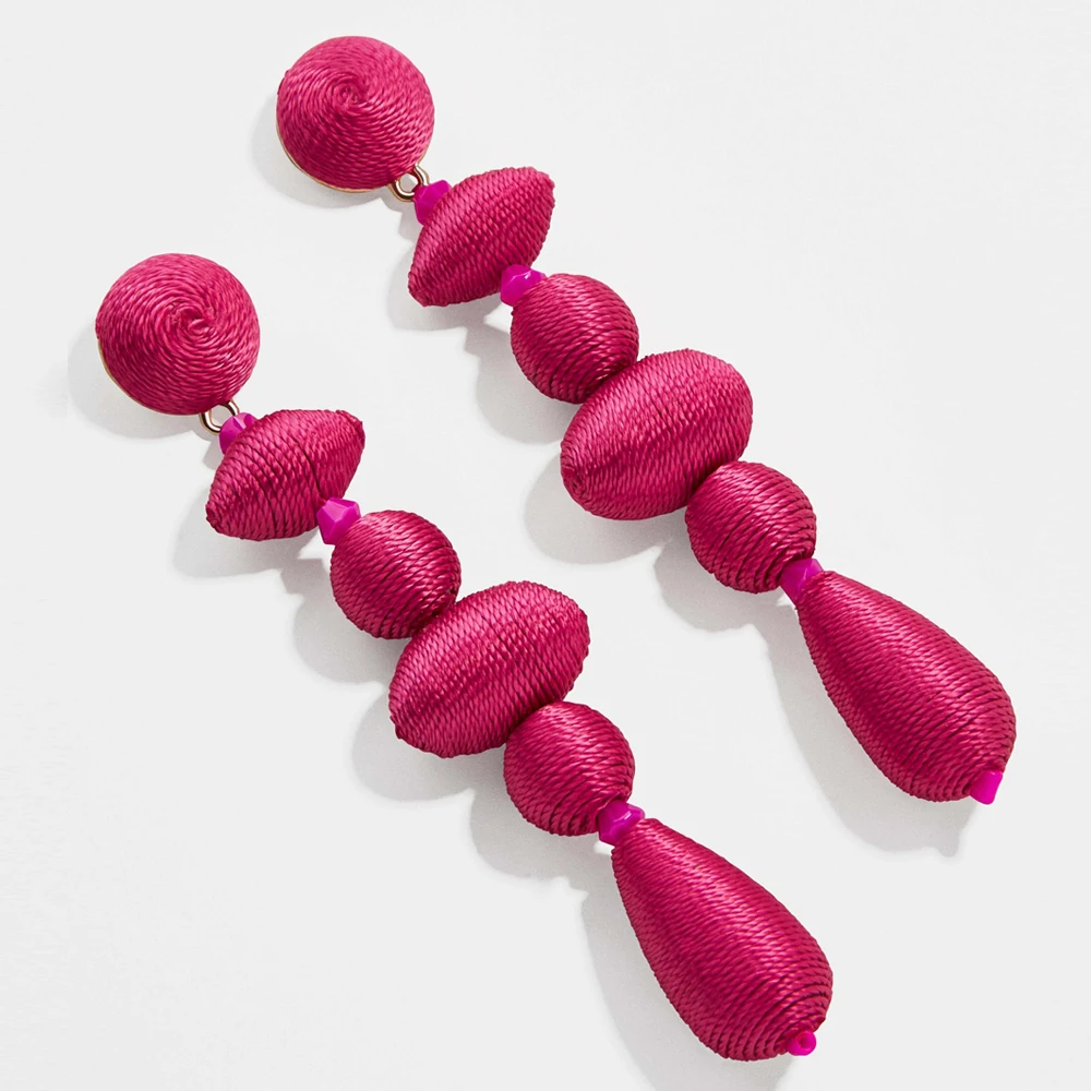 2 Miwens модные длинные бусины Арлекин висячие серьги Bauble Bar элегантные красочные бусины лист кисточкой яркие серьги украшения - Окраска металла: 2