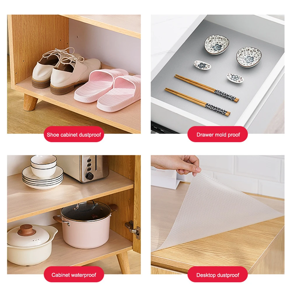 30/45cm EVA Shelf Liner Pad Clear Drawer Mat Oil-Proof Waterproof Cabinet Pad Refrigerator Mat For Kitchen Table Cupboard Pantry