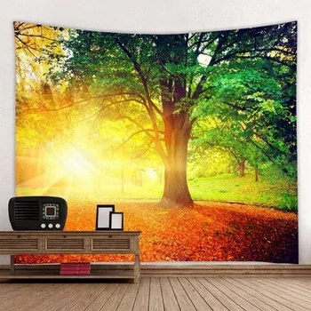 

Nordic style forest printing home tapestry wall hanging mural beach towel beach sitting blanket thin sofa blanket