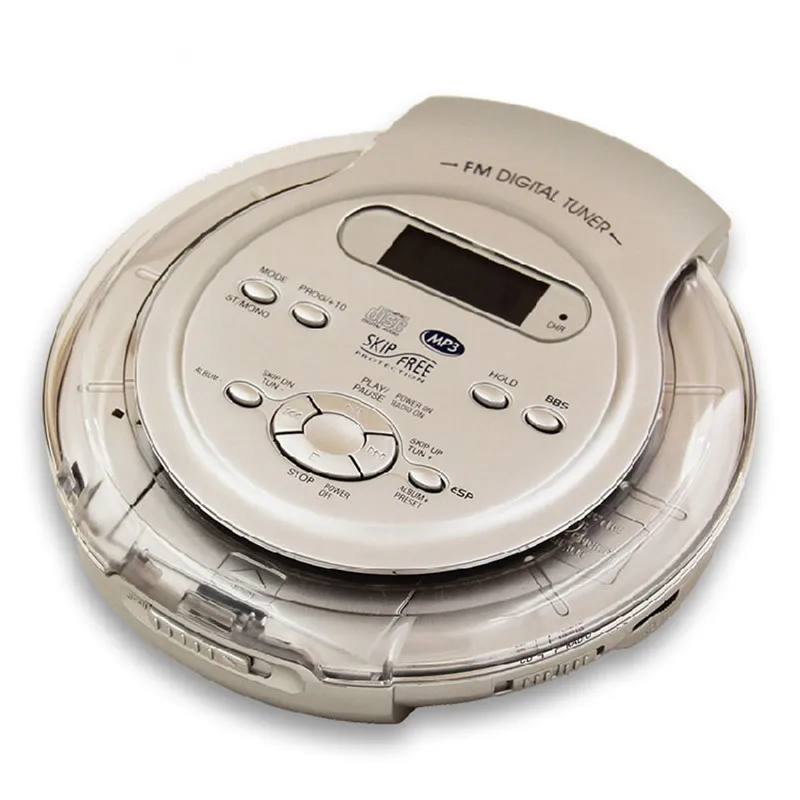 Portable CD player walkman bass boost system MP3 format discs LCD display 3.5mm audio interface Portable Cd Player