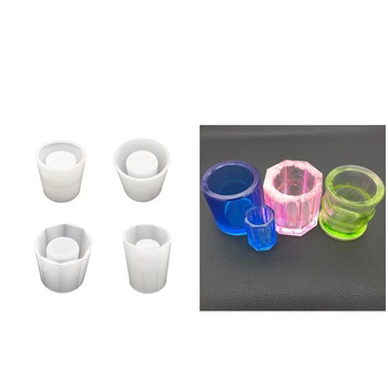 

4 Pieces Assorted Size DIY Brush Pot Resin Mold Set, Large Silicone Flower Pot Molds, Dried Flower Resin Crafting Mould Tool