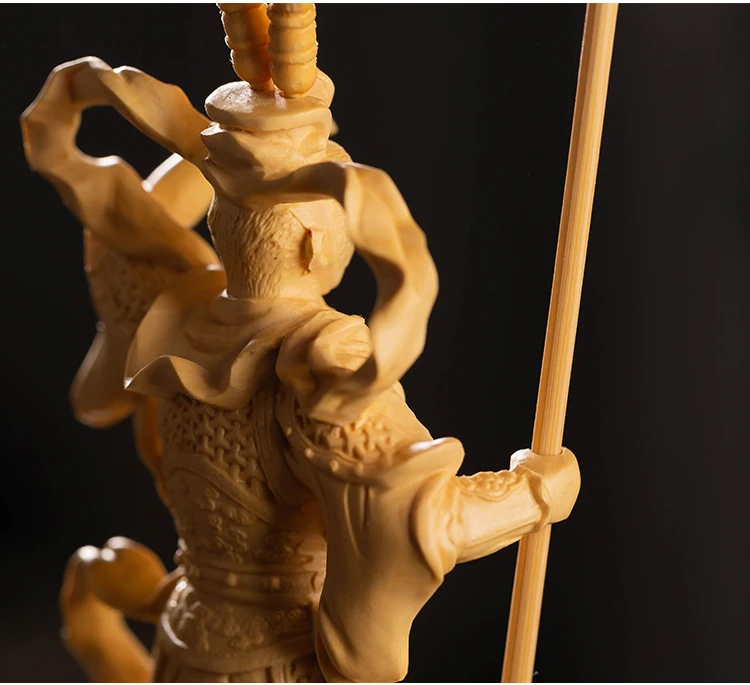 Король обезьян коллекционные солнце Wukong дерево Будда статус фэн-шуй украшение дома статуя из массива дерева