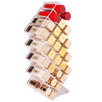 

New Clear Acrylic Desktop Lipstick Storage Box Makeup Organizer Lipstick Holder Rack Lip Gloss Stand Cosmetic Storage Box