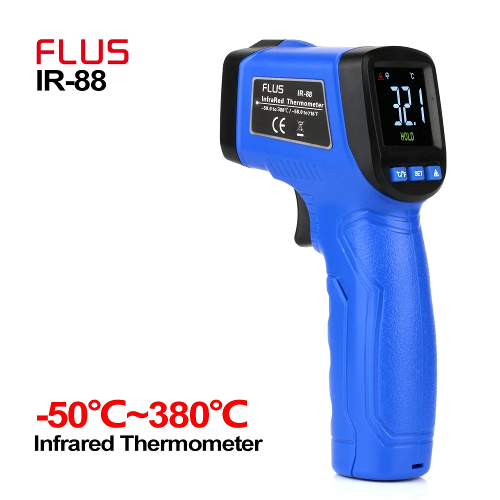 Цифровой инфракрасный термометр FLUS, Бесконтактный инфракрасный термометр, портативный электронный наружный мини-лазерный термометр - Цвет: IR-88