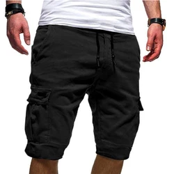 Men's Cargo Multi-Pocket Shorts Solid Summer Beach Drawstring Short Pants Working Army Tactical Bermudas Shorts Streetwear Men's Cargo Multi-Pocket Shorts Solid Summer Beach Drawstring Short Pants Working Army Tactical Bermudas Shorts Streetwear