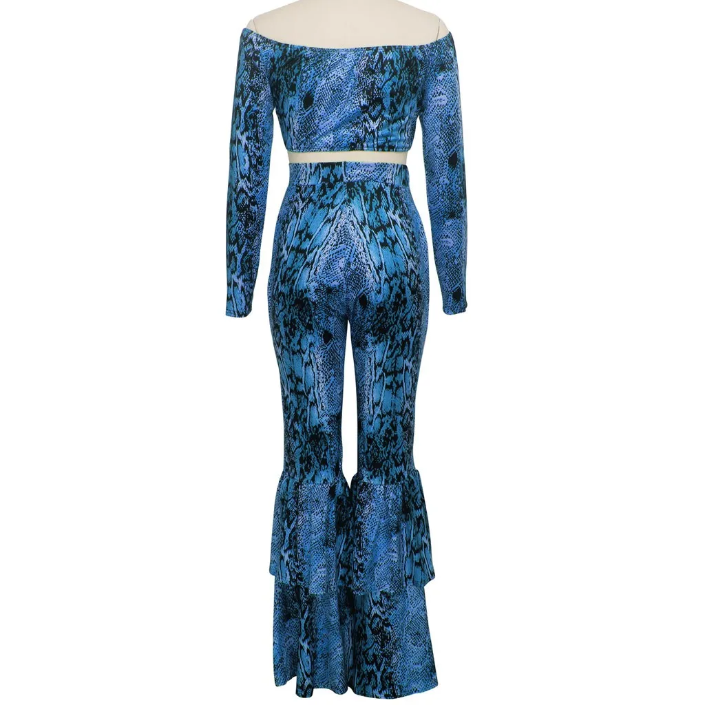 Женский спортивный костюм, набор, трикотажные блестящие синие расклешенные штаны с узлом, спортивный костюм, женская одежда для фитнеса, женский спортивный костюм, комплект, tute donna#3