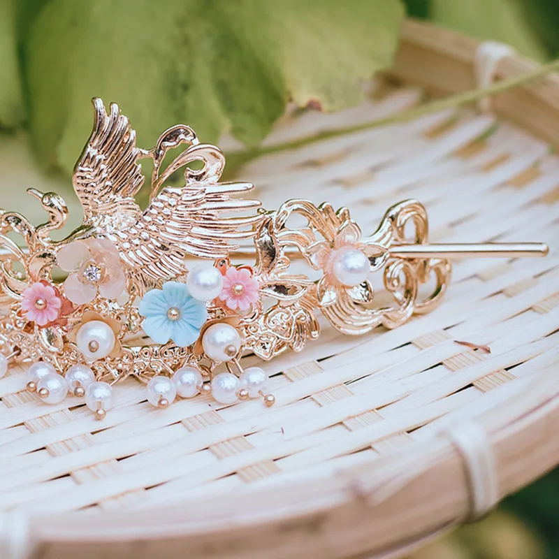 QIANJI Chinês hairpin do vintage cabelo coroa para estúdio de fotografia bonito acessórios para o cabelo estilo clássico