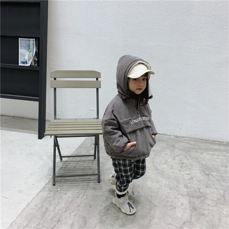 Honey Angle/зимняя куртка для мальчиков и девочек; Детские пальто с капюшоном и длинными рукавами; милая хлопковая верхняя одежда в Корейском стиле; милая одежда для малышей; топы