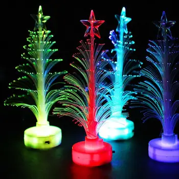 

1Pc Changing LED Fiber Optic Night Light-Up Toy Lamp Battery Powered Small Light Christmas tree Party Decor Romantic Color