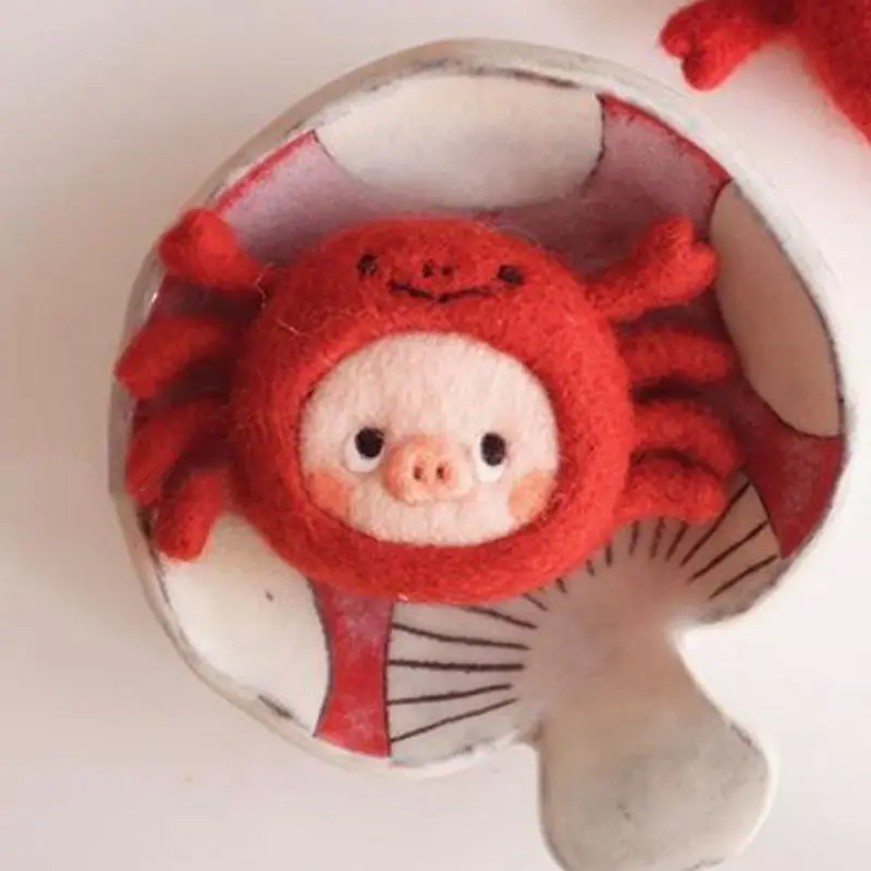 Милый краб детская игрушка кукла шерсть валяние сделай сам - Цена: 1 400,42 руб.