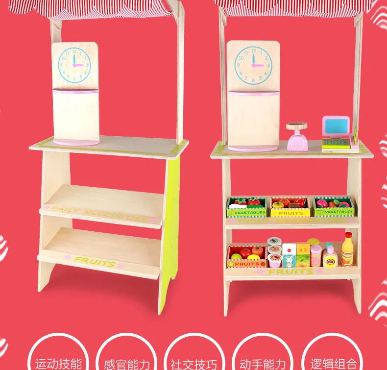 Киоски для девочек и мальчиков, кухонный набор для приготовления пищи, детские деревянные развивающие модели, игровой домик, игрушки в подарок