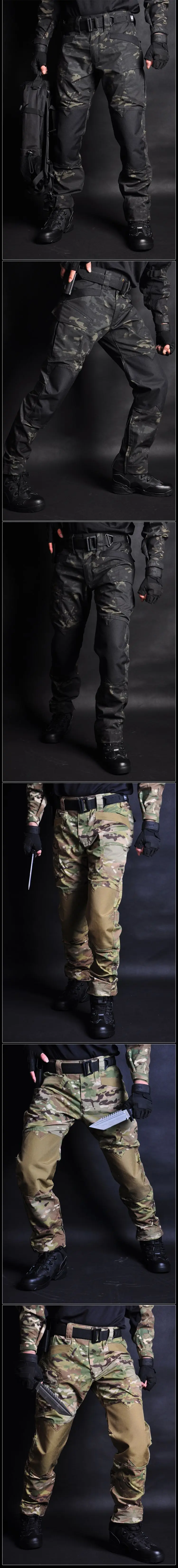Брендовые тактические штаны камуфляжные военные повседневные боевые брюки карго водоотталкивающие Рипстоп мужские брюки