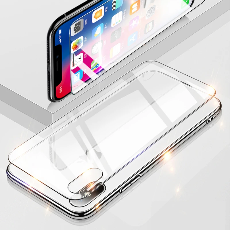 Передний+ задний 2 шт. закаленное Стекло для iPhone 8, 7, 6, 6S Plus, задний Экран среднего класса против царапин для iPhone 11 Pro X XR XS Max защитная пленка