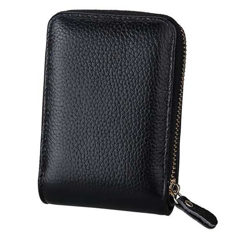 10PCS / LOT RFID Blocking Large Capacity Luxury Genuine Leather Clutch Wallet Card Holder Organizer Unsex Purse