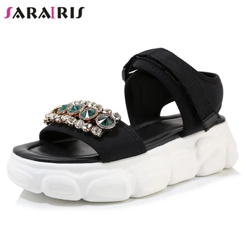 

SARAIRIS New Girl Summer Sweet Platform Sandals Fashion Rhinestones Sandals Women 2020 Summer Light Wedges Shoes Woman