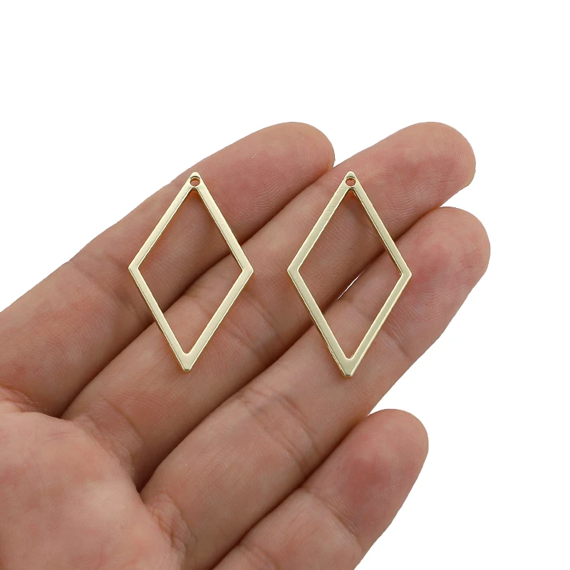 

10pcs/lot Rhombus Bezel Charms Alloy Pendant For Diy Jewelry Earrings Necklace Making Handmade Resin Craft Casting Mold Bezel