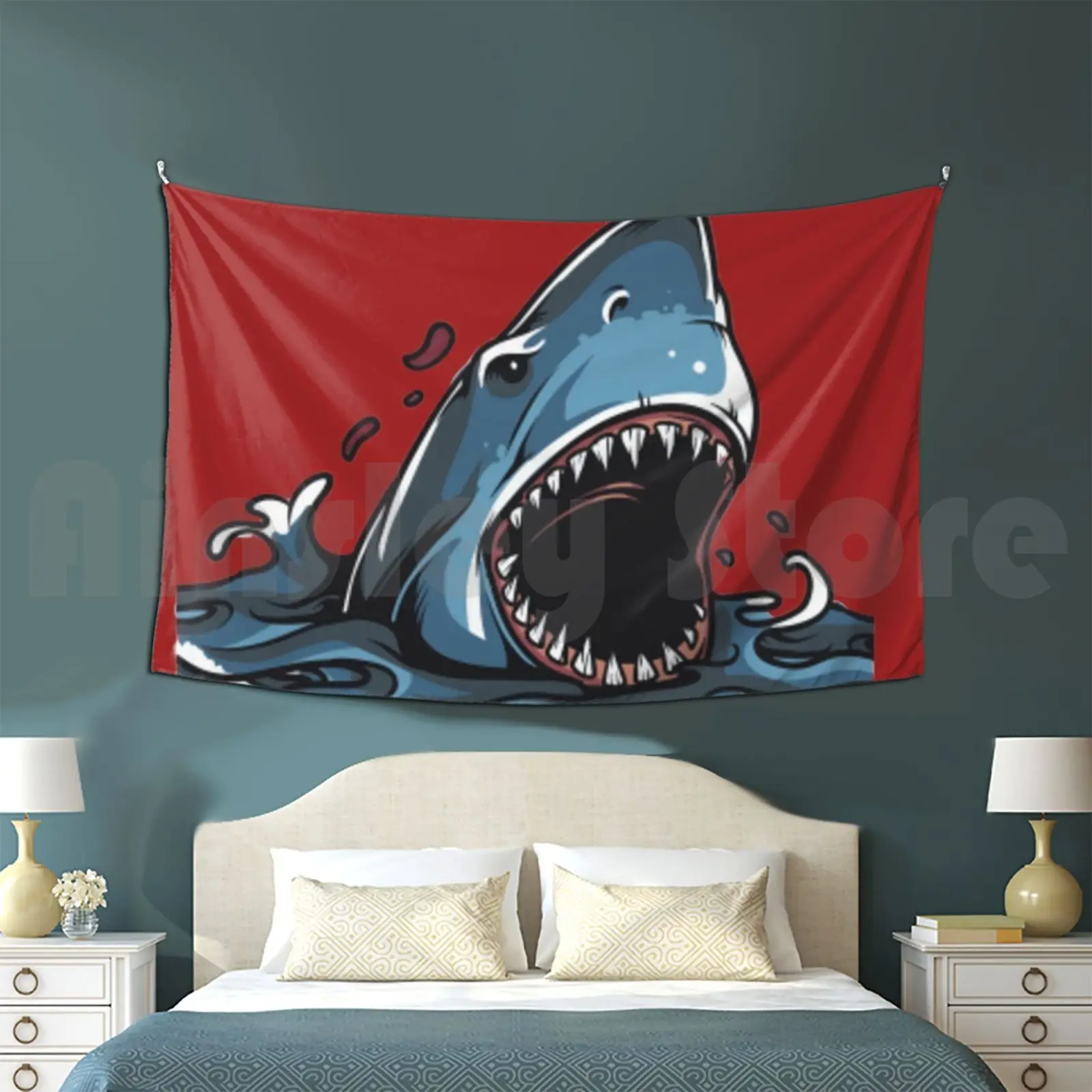 The Good Shark Tapestry Background Wall Hanging Shark Week Shark Tank Shark Week 2021 Shark Tale Shark Attack Shark