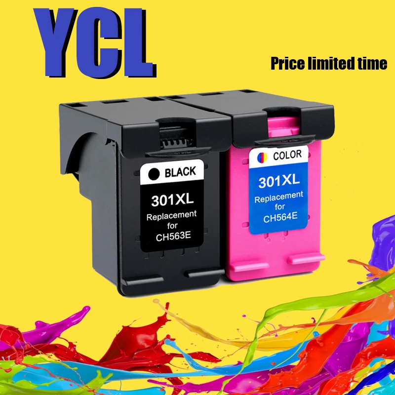 

YLC 301XL Replacement for HP 301 301 XL Ink Cartridge for HP Deskjet 2540 1010 1510 2510 2050 1050 3000 4500 Officejet 4630 4634
