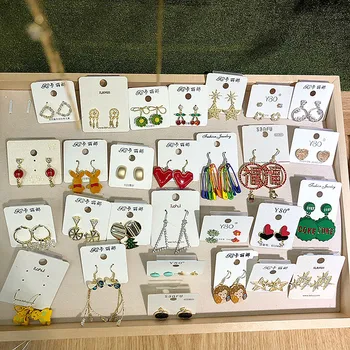 

30 Paris/lot novelty fashion women alloy earring lot vintage style cool design women jewelry earring wholesale 200731-11