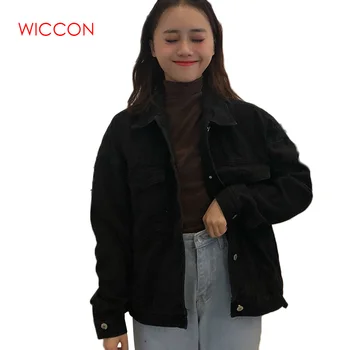 

Women Basic Coats Autumn Denim Jacket Vintage Long Sleeve Jeans Jackets Slim Female Coat Casual Girls Outwear Tops Windbreaker