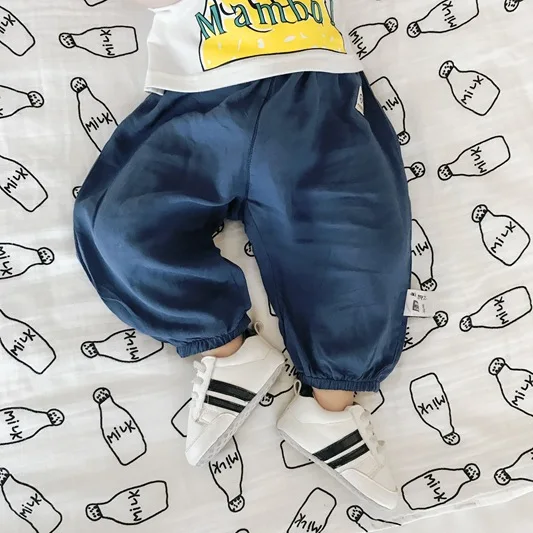 Mini Babe City/Новинка года; Летние противомоскитные штаны с гусеничной уткой; Брендовая детская одежда в Корейском стиле