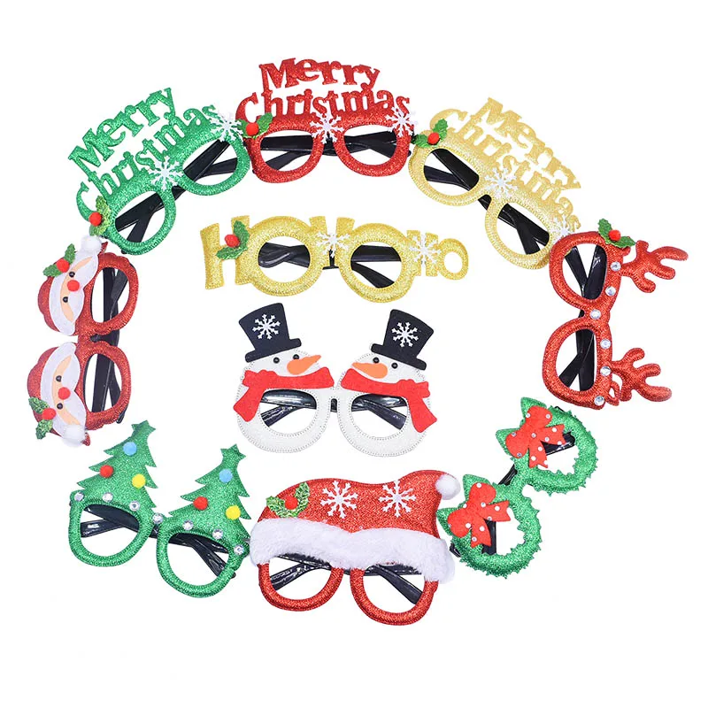 1 шт рождественские украшения милый Санта Клаус Снеговик Олени очки рамы дети творческие подарки на год Рождественские вечерние принадлежности для декора