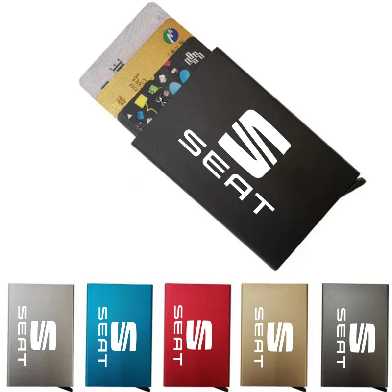 

For seat ibiza 6l ateca altea leon mk2 leon fr mk1 Smart Wallet Thin ID Card RFID Case Automatically Metal Bank Credit Card Case