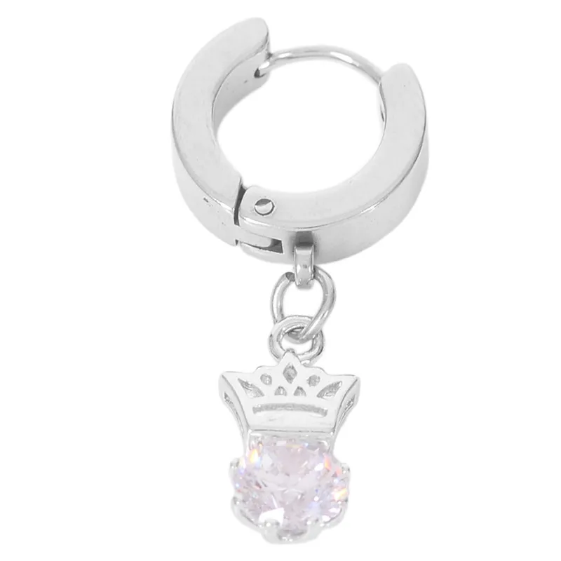 Серьги-кольца PINKSEE Wild из нержавеющей стали, циркониевые серьги-кольца, ювелирные изделия Для Пирсинга Ушей, Череп, корона, хрустальные подвески, индивидуальные серьги