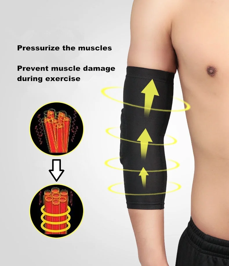 1 шт баскетбольный налокотник губка соты Рукав Локоть Поддержка дышащий безопасности Спорт налокотник бандаж протектор L642