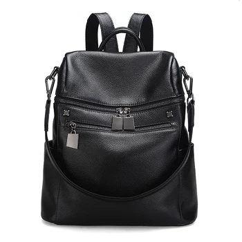 

Special offer Price Genuine Leather White Women' Backpack First Layer Cow Leather Female Shopping Backpacks Cowhide Bag