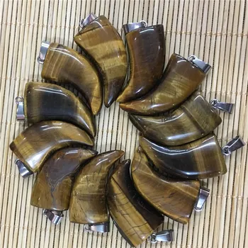 

2020 new fashion top quality various natural stone mixed horn pendant ornaments, 10 pieces wholesale for jewelry DIY production
