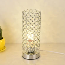 Petite lampe de Table en fer cristal 30x11cm, veilleuse pour chambre à coucher, cadeau d'anniversaire, ampoule E27, lampe de bureau, prise ue