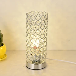 Petite lampe de Table en fer cristal 30x11cm, veilleuse pour chambre à coucher, cadeau d'anniversaire, ampoule E27, lampe de bureau, prise ue 