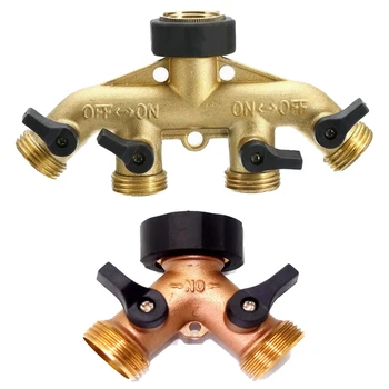

3/4 Inch 2/4 Way Brass Garden Hose Pipe Splitter Nozzle Switcher Tap Connectors For Garden Irrigation Watering System Faucet