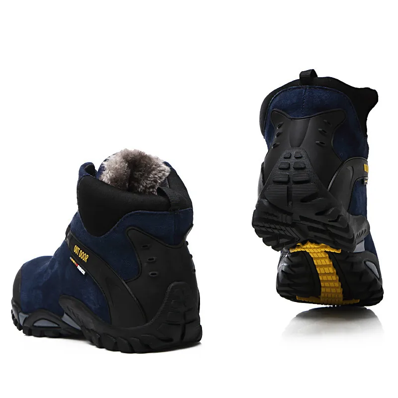 SENTA New Winter Men Hiking Shoes Waterproof Climbing Boots Outdoor Sport Shoes Anti Slip Trekking Hunting Shoes Trainers Rubber
