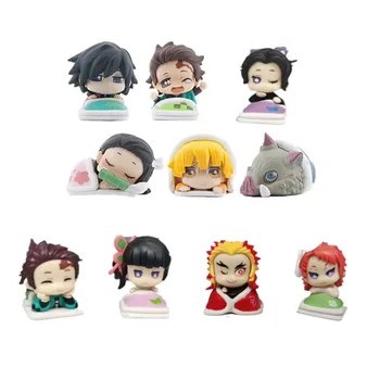 

Anime Figures Demon Slayer Tanjirou Nezuko Zenitsu Kanawo Giyuu Sleeping Cute Toys Action Figurine Inosuke Kimetsu no Yaiba Doll