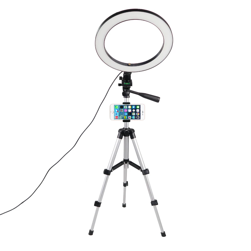 

LED Ring Light Camera Photography Annular Lamp Studio Ringlight for Youtube Makeup Phone Selfie with Tripod Phone Holder Clip