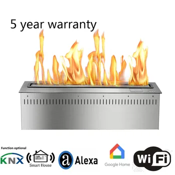 

48 inch wifi real fire intelligent auto smart bio ethanol fireplace electric fire pit