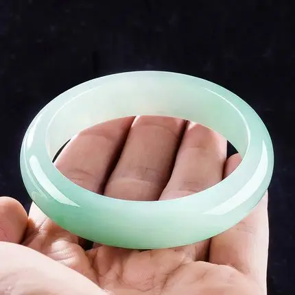 

zheru jewelry natural Burmese jade A grade light green 54-62mm jade bracelet elegant princess bracelet best gift