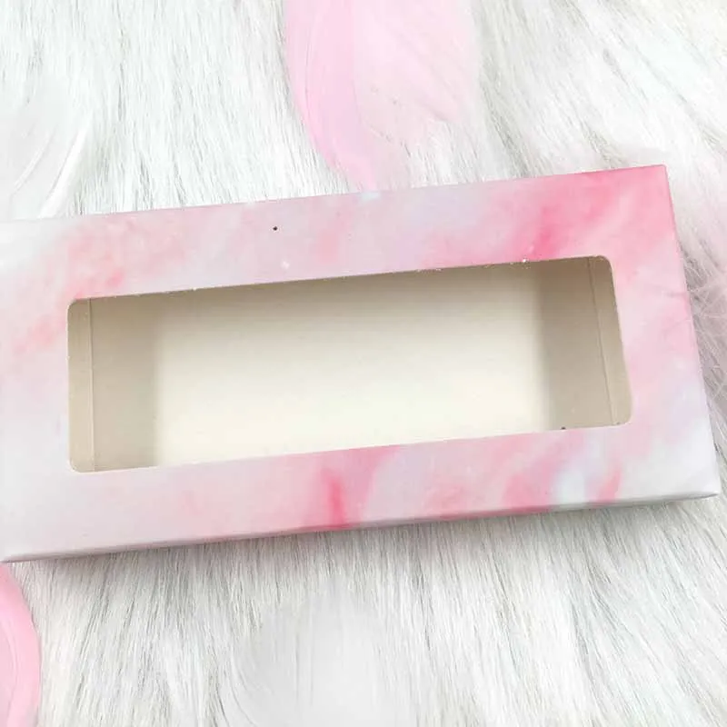 100/pack wholesale paper Eyelash Packaging Box Lash Boxes Packaging Custom Logo Faux Mink Lashes Strip Empty Case Bulk Vendors