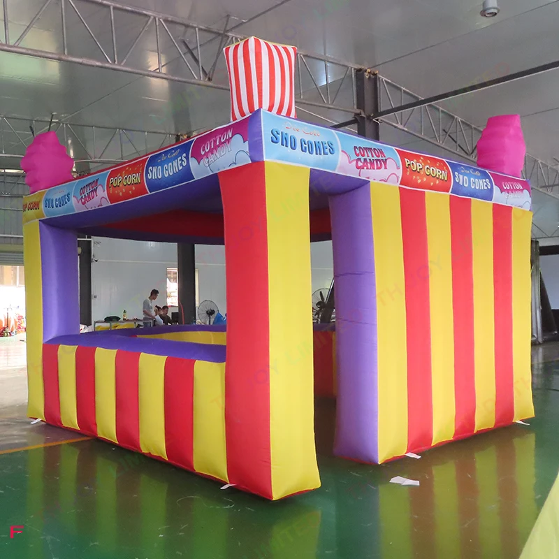 

4x4m Fast Food Booth Inflatable Carnival Treat Shop/ Inflatable Concession Stand/Popcorn Ice Cream Tickets Selling Booth Tent