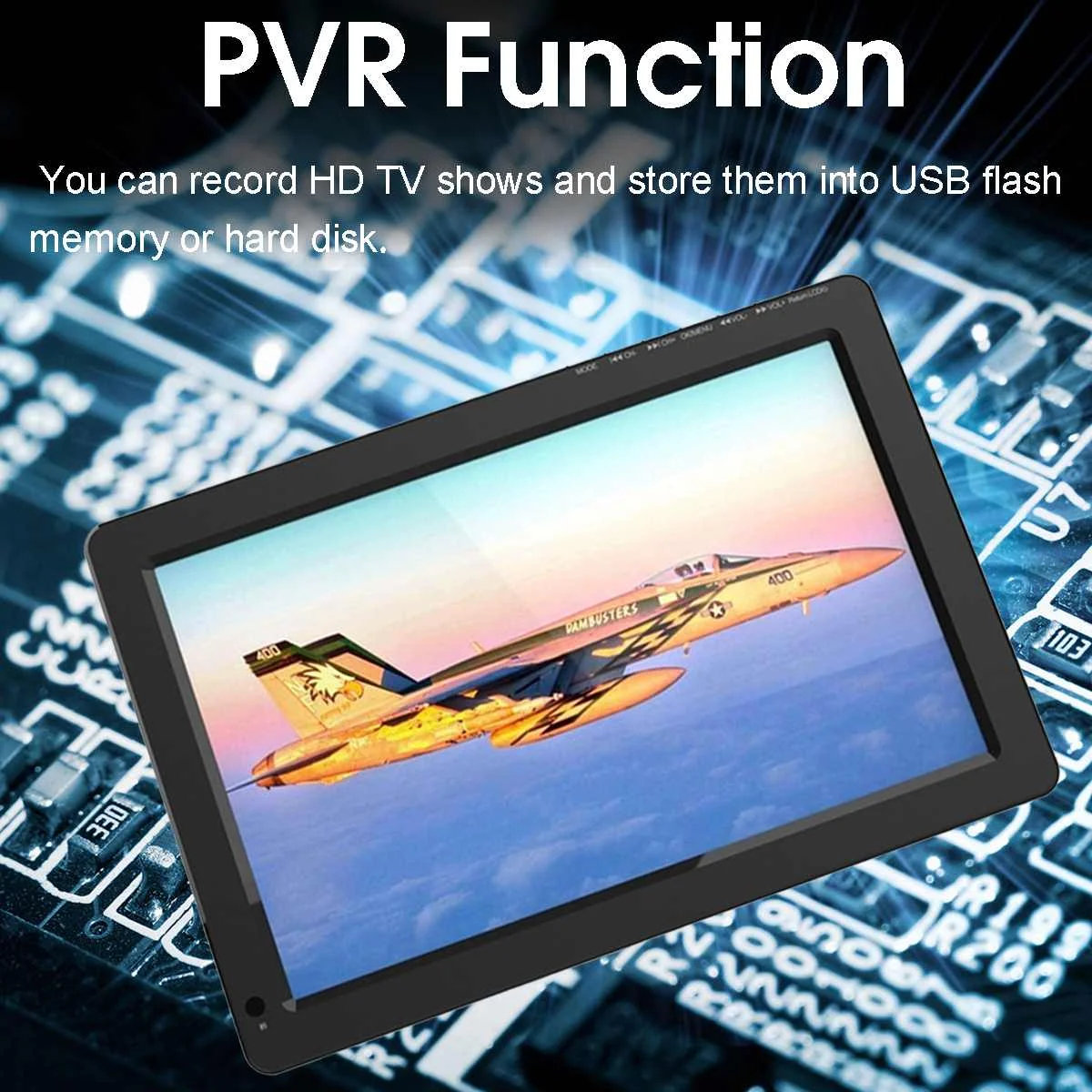  12.1 Pollici 18W 12V Portatile Digitale Analogico Mini Tv Dvb-T/DVB-T2 a Led Tft 1080P Hd Auto tv d