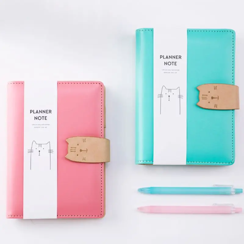 Kawaii Cat Journal Sketchbook спиральный переплет путешественников A6 блокнот планировщик блокнот офисные школьные принадлежности D08B