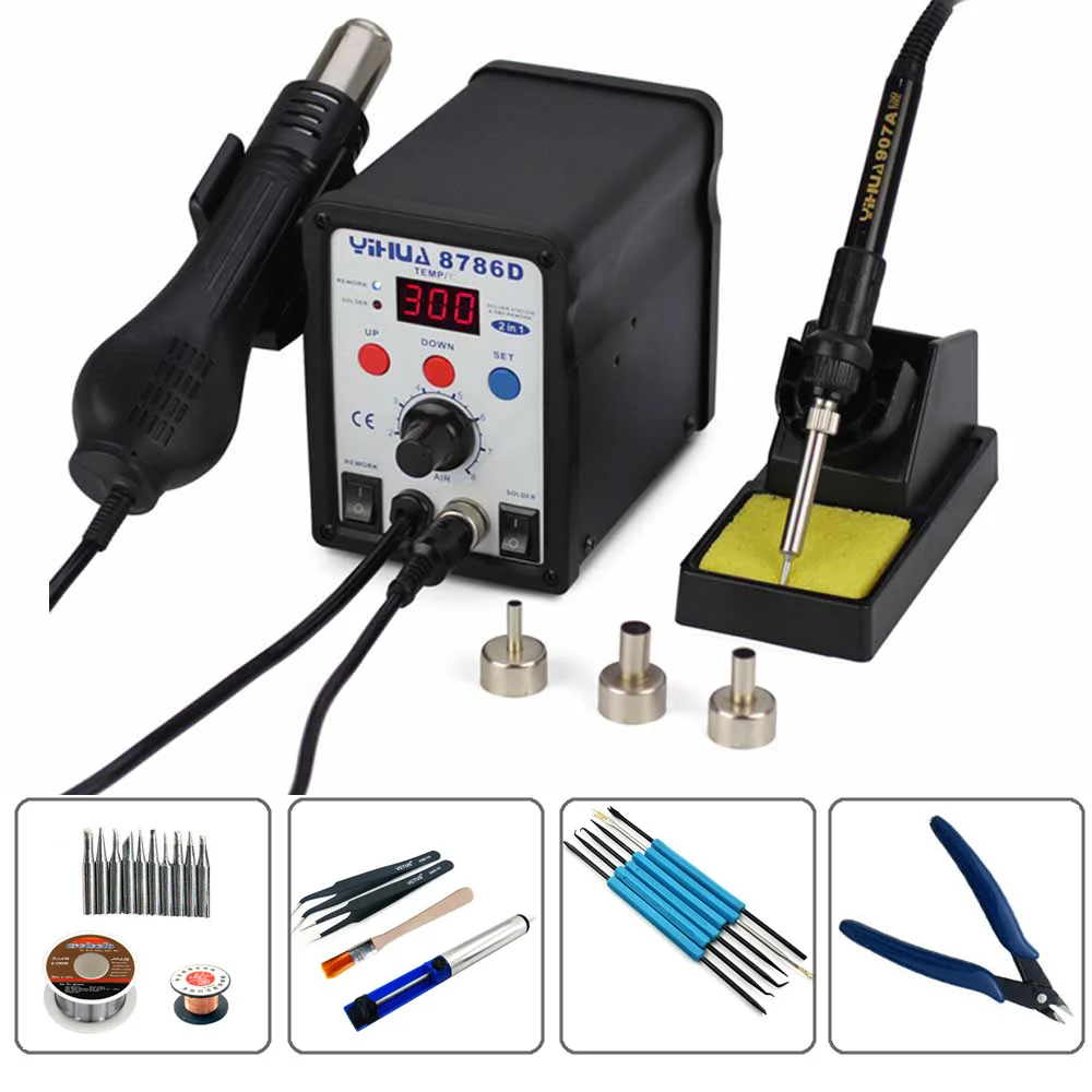 YIHUA-8786D-Soldering-Station-2-in-1-Digital-Display-Rework-Station-SMD-Hot-Air-Gun-Welding